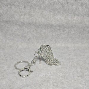 Silver Rhinestone High Heel Bag Charm/ Keychain